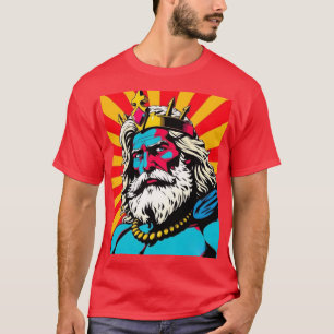 Kühner Pop Art Zeus - farbenfrohe griechische Gott T-Shirt