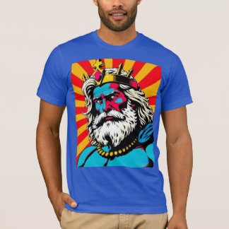 Kühner Pop Art Zeus - farbenfrohe griechische Gott T-Shirt