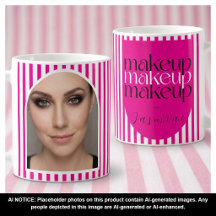 Kühner Retro-Makeup-Artist Pink-Weiße Foto-Streife
