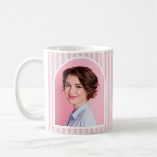 Kühner Retro-Makeup-Artist Pink-Weiße-Foto-Streife Kaffeetasse