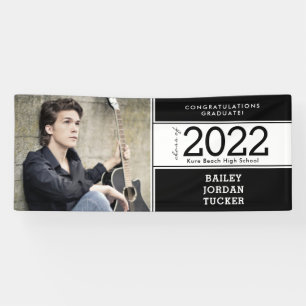 kühner sportlicher Schwarz-weißer Foto Abschluss Banner