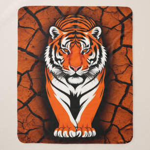 Kühner Tiger auf rissigem Erdboden Hintergrund Sherpadecke