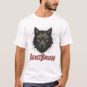 Kühner Wolfskopf in kühner Pinselstrich-Kunst T-Shirt