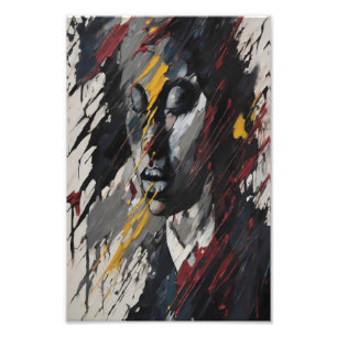 Kühnes Abstract-Expressionistisches Porträt Modern Fotodruck