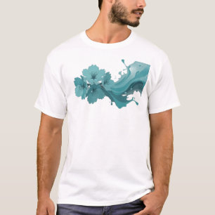 Kühnes ABSTRACTES BLUMEN Grafik-T-Shirt-Design T-Shirt