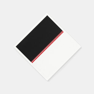 Kühnes abstraktes Schwarz-Weiß-Rot-Muster Serviette