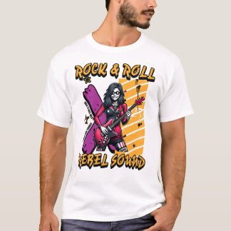 Kühnes Artwork-Design für moderne Rockmusikliebhab T-Shirt