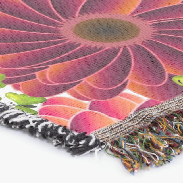 Kühnes Blumenmuster mit Schmetterlingen | Lebendig Decke (Ecke)