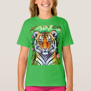 Kühnes Botanisches Tigerjunges Kindert-Shirt T-Shirt