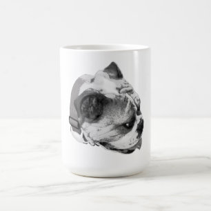 Kühnes Bulldoggen-Profil in knackigem Monochrom Kaffeetasse