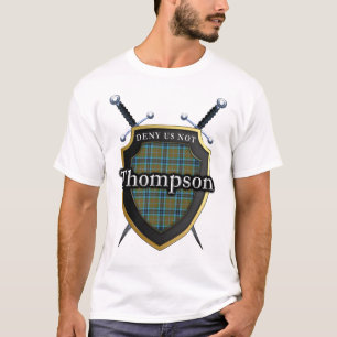 Kühnes Clan Thompson Tartan Schottisches Schild T-Shirt