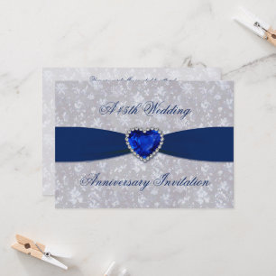 Kühnes Damast 45. Hochzeitstag 5x7 Einladung