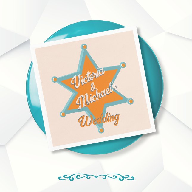 Kühnes farbiges Cowboy-Western Sheriffs Abzeichen Serviette (Von Creator hochgeladen)