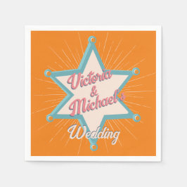 Kühnes farbiges Cowboy-Western Sheriffs Abzeichen Serviette