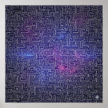 Kühnes Flachfarbmuster: Laser Grid Pop Art