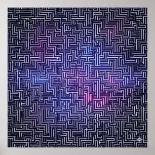 Kühnes Flachfarbmuster: Laser Grid Pop Art Poster