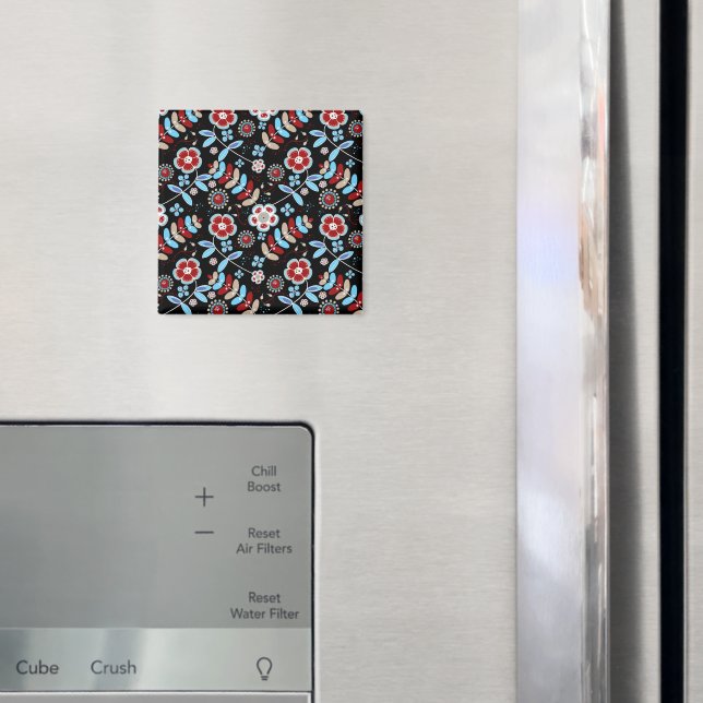 Kühnes florales Muster Magnet (In Situ (Kühlschrank))