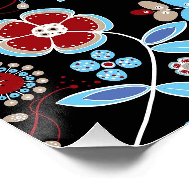 Kühnes florales Muster Poster (Ecke)