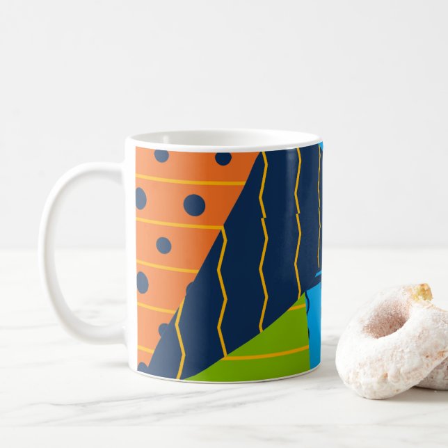 Kühnes geometrisches Abstract Kaffeetasse (Mit Donut)