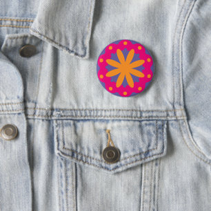 Kühnes geometrisches Blumendesign Button