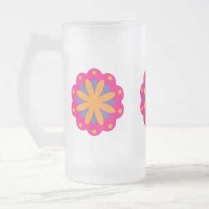Kühnes geometrisches Blumendesign Mattglas Bierglas