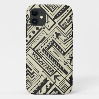 Kühnes, geometrisches Stammesmuster – Schwarz und Case-Mate iPhone Hülle