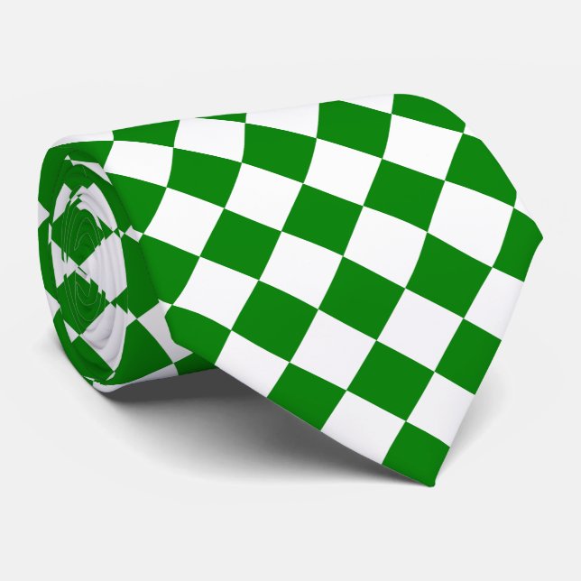 Kühnes Grün-Weiß-Chevron-Muster Klassiker Krawatte (Gerollt)