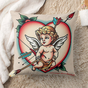 Kühnes Herz und Cupid-Kunst Kissen