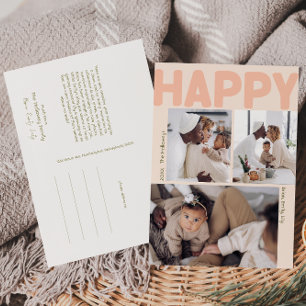 Kühnes Korallenjahr in Überprüfung Vertikal 3 Foto Feiertagspostkarte