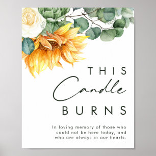 Kühnes Land Sonnenblume   Diese Kerze brennt Schil Poster