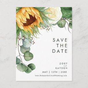 Kühnes Land Sonnenblume Save The Date Postkarte
