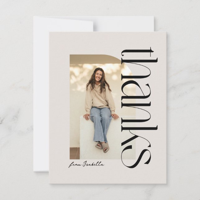 Kühnes modernes Ein-Foto-Abschluss Dankeskarte (Vorderseite)