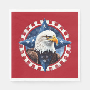 Kühnes patriotisches Adler-Emblem Serviette