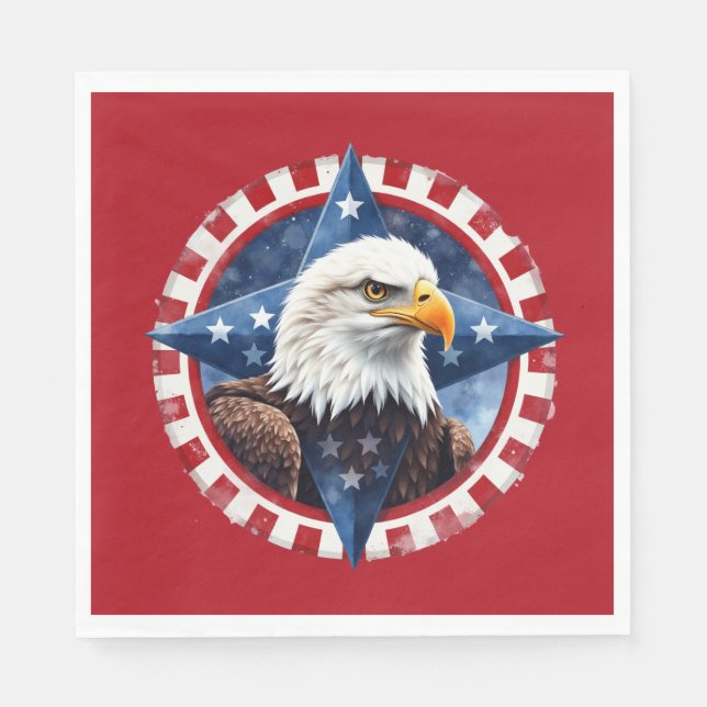 Kühnes patriotisches Adler-Emblem  Serviette (Vorderseite)