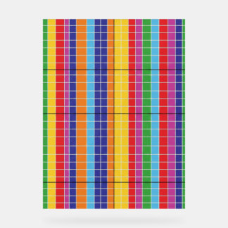 Kühnes Regenbogenraster-Muster Modernes Kunstposte Acrylschild