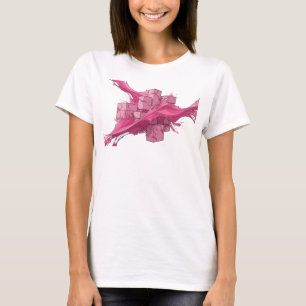 Kühnes Rosa Abstract Cubes Grafikdesign T-Shirt