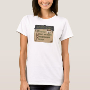 Kühnes Rosa KAFFEE SPIEL MIT DEM HUND Art Design T-Shirt