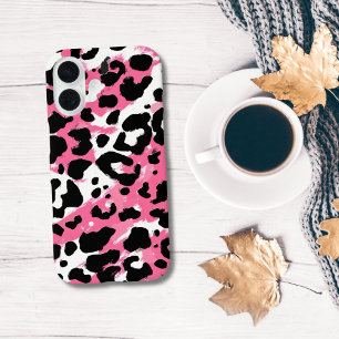 Kühnes Rosa-Schwarz-Leopard-Cheetah-Tier-Print iPhone 16 Hülle