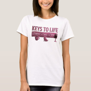 Kühnes Rotes COFFEE THEN WINE Modekunst T-Shirt