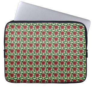 Kühnes rotes florales nahtloses Muster Laptopschutzhülle