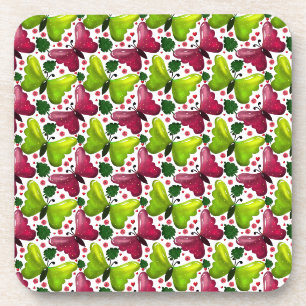 Kühnes Schmetterlings-Blumenmuster mit Herzen Getränkeuntersetzer