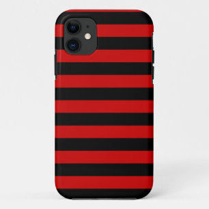 Kühnes Schwarz-Rot-Gestreift Muster Case-Mate iPhone Hülle