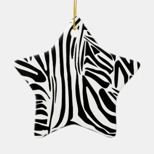 Kühnes Schwarz-Weiß-Zebramuster Keramik Ornament