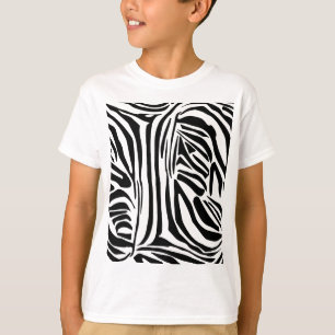 Kühnes Schwarz-Weiß-Zebramuster T-Shirt