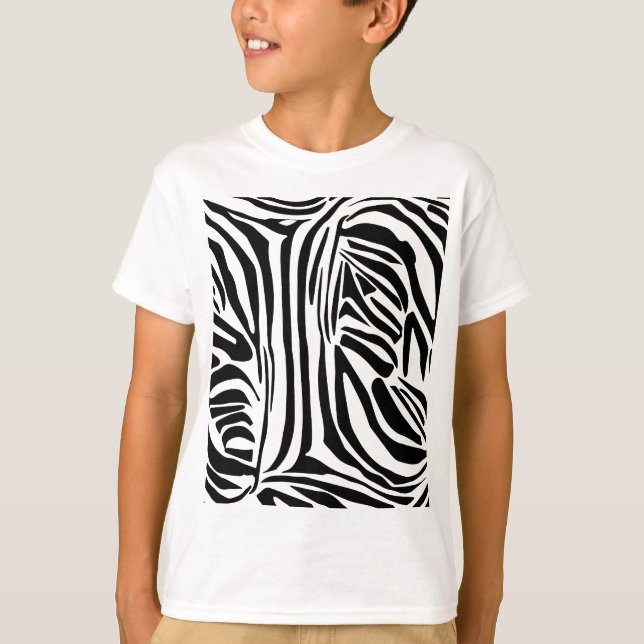Kühnes Schwarz-Weiß-Zebramuster T-Shirt (Vorderseite)