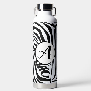 Kühnes Schwarz-Weiß-Zebramuster Trinkflasche