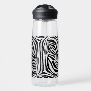 Kühnes Schwarz-Weiß-Zebramuster Trinkflasche