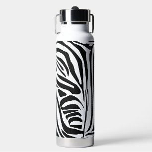 Kühnes Schwarz-Weiß-Zebramuster Trinkflasche