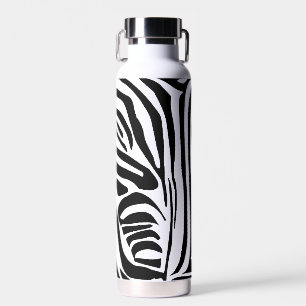 Kühnes Schwarz-Weiß-Zebramuster Trinkflasche