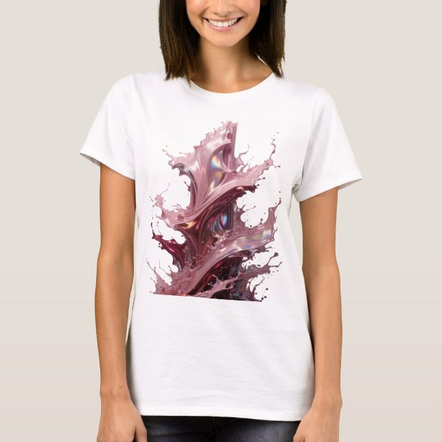 Kühnes Silber ABSTRACT ART Tragbare Kunst T-Shirt (Vorderseite)